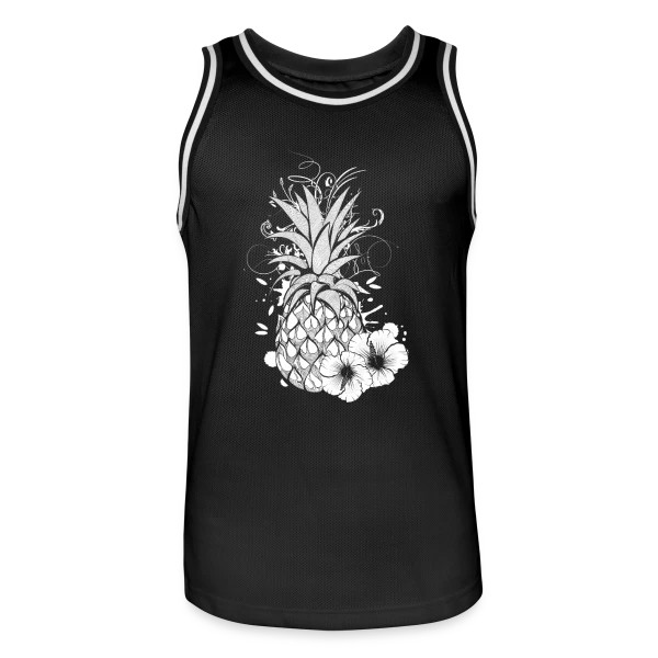 Ananas Tropical Blanc Stylisé sur Maillot de basket Homme