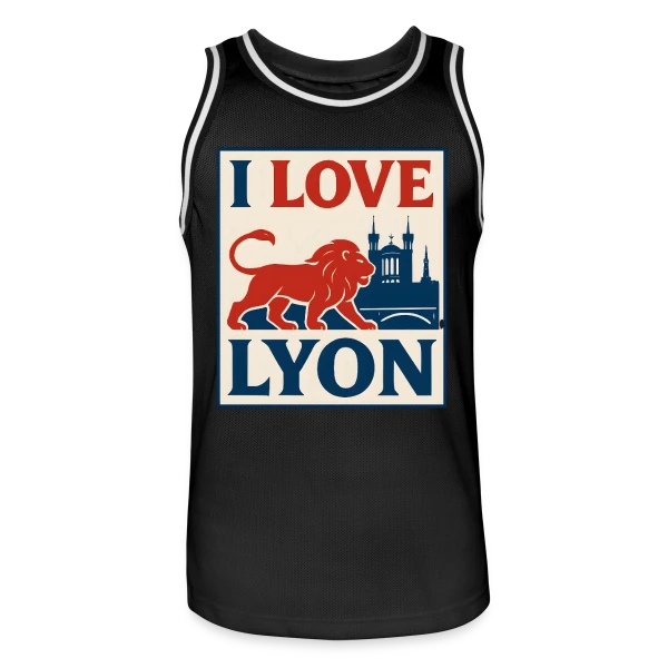Fierté Lyonnaise Lion Vintage sur Maillot de basket Homme