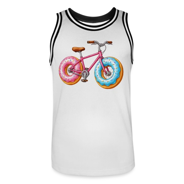 Cycliste Gourmand : Donut & Vélo Humoristique sur Maillot de basket Homme
