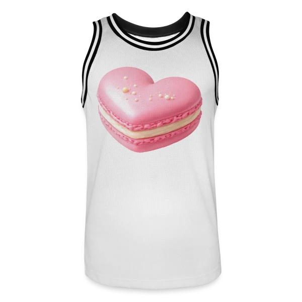 Macaron Cœur - Déclaration Gourmande sur Maillot de basket Homme
