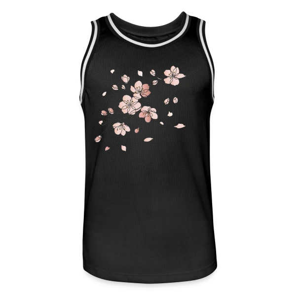 Line Art Fleurs de Cerisier sur Maillot de basket Homme