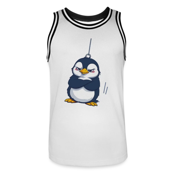 Pingouin Grognon Suspendu sur Maillot de basket Homme