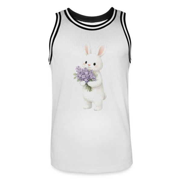 Lapin dans les Lilas - Douceur Printanière sur Maillot de basket Homme