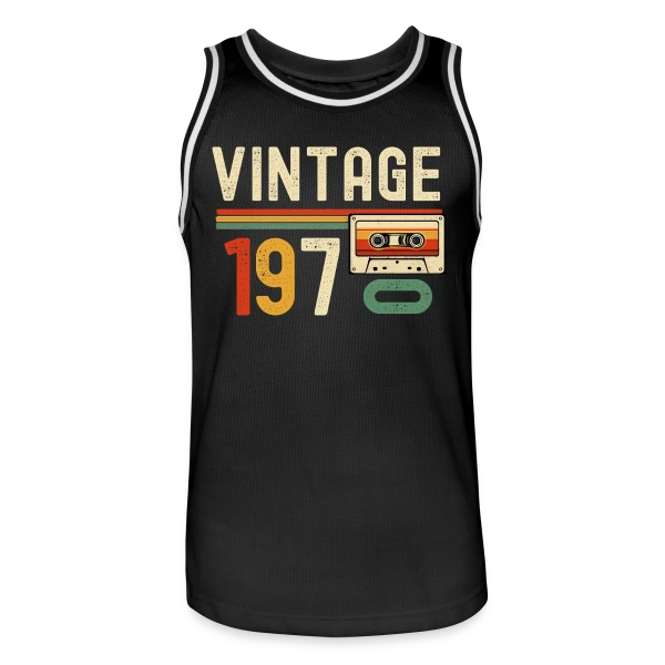 Vintage 1970 Cassette Rétro sur Maillot de basket Homme