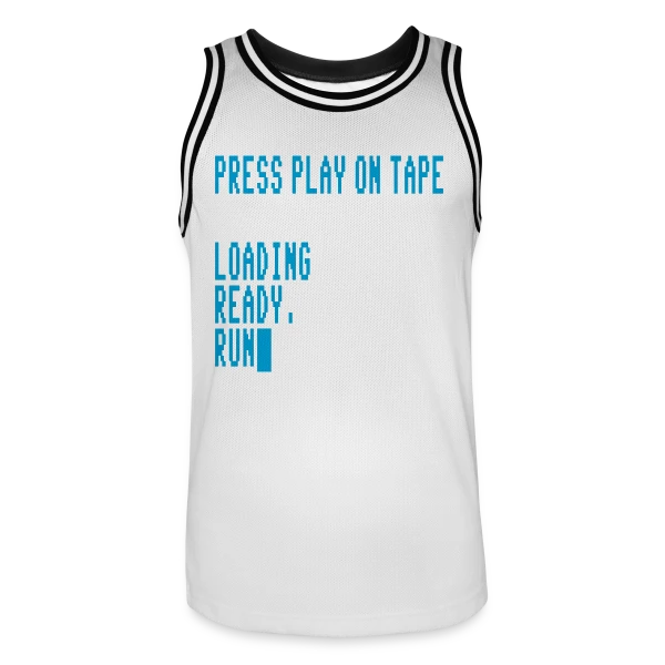 Press Play on Tape - Ordinateur Rétro C64 sur Maillot de basket Homme