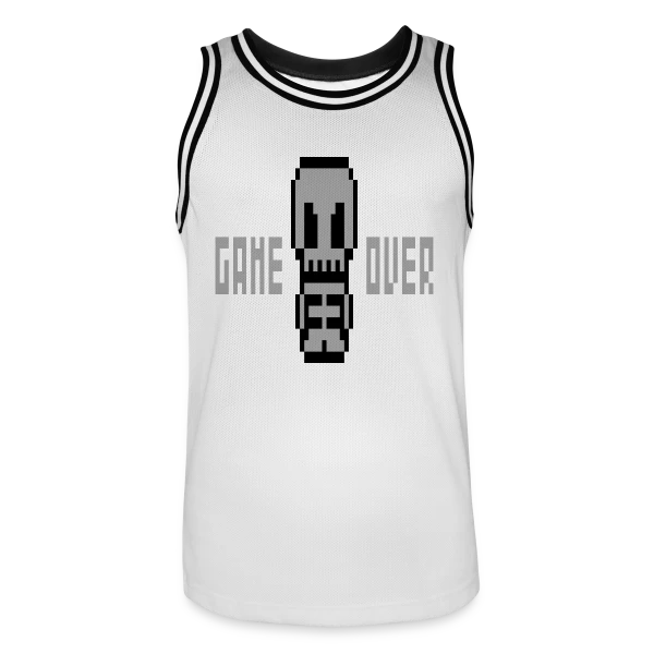 Pixelsquelette : L'Art Macabre en Pixel Art sur Maillot de basket Homme