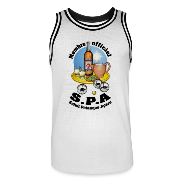 Club S.P.A : Soleil, Pétanque, Apéro ! sur Maillot de basket Homme