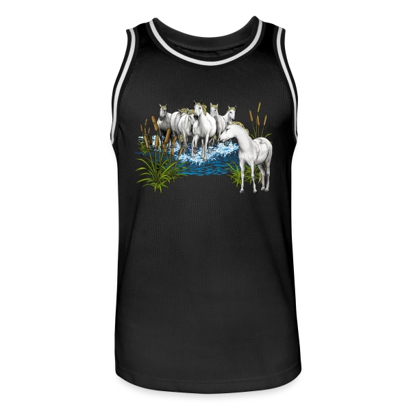Chevaux Camarguais : L'Esprit Sauvage de la Camargue sur Maillot de basket Homme
