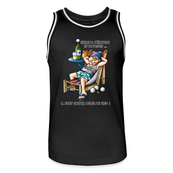 Entre la Pétanque et l'Apéro sur Maillot de basket Homme