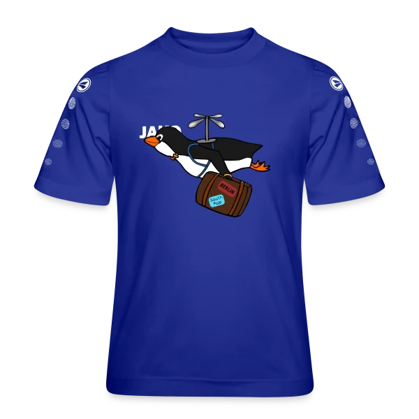 Pingouin Voyageur Hilarant sur Maillot Team JAKO Enfant