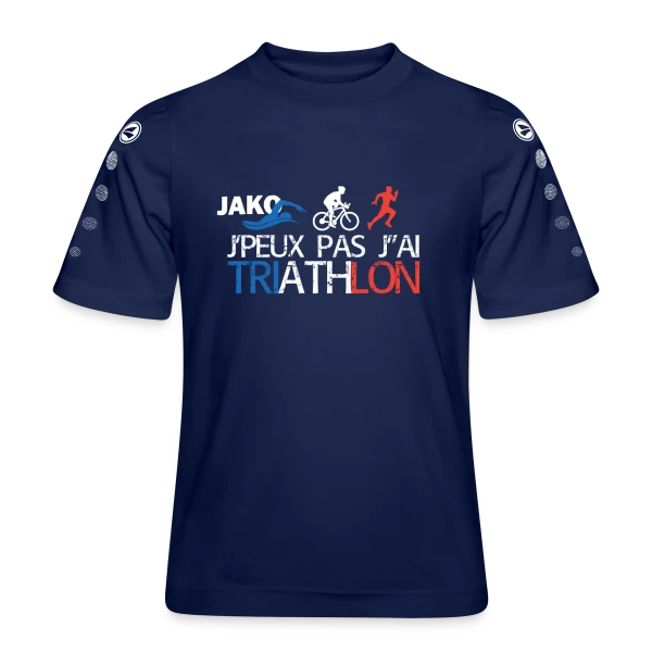 Je Peux Pas J'ai Triathlon - Humour Sportif sur Maillot Team JAKO Enfant