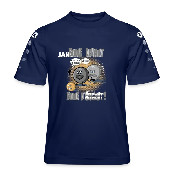 Boule devant boule d'argent - Pétanque sur Maillot Team JAKO Enfant