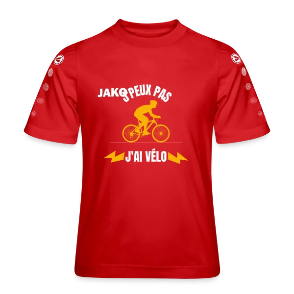 Je Peux Pas J'ai Vélo sur Maillot Team JAKO Enfant