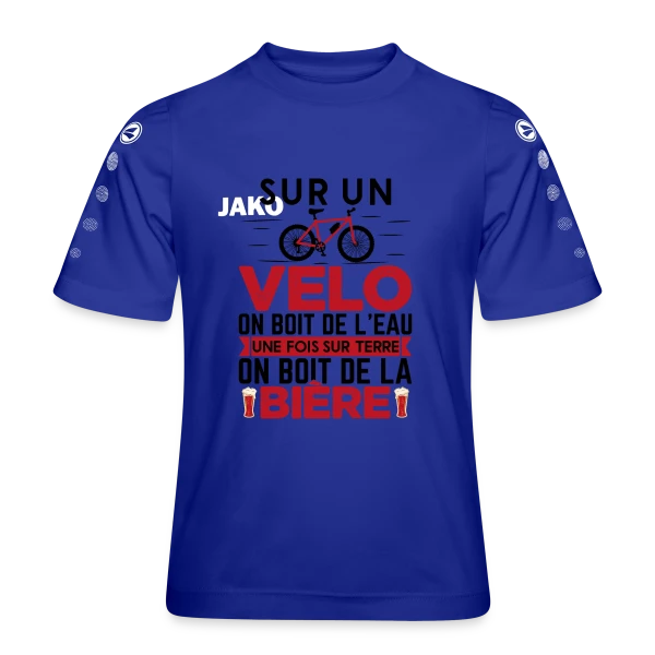 Humour Cycliste : De l'Eau sur le Vélo, de la Bière à Terre sur Maillot Team JAKO Enfant