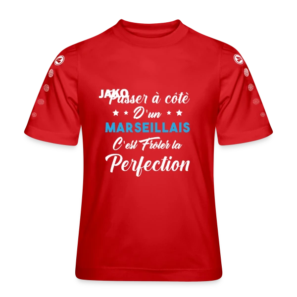 Marseillais Fier et Parfait sur Maillot Team JAKO Enfant