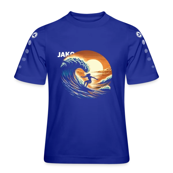 Sunset Surfing Girl - Vague & Coucher de Soleil sur Maillot Team JAKO Enfant