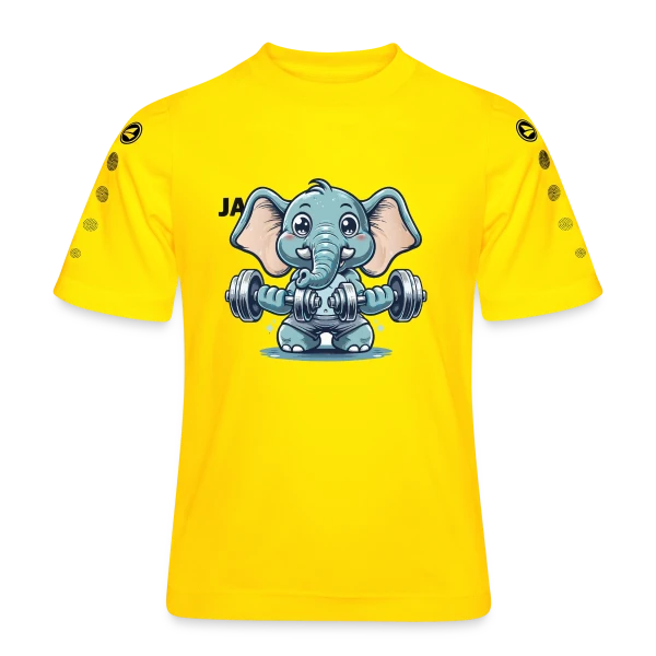 L'Éléphant Sportif Rigolo sur Maillot Team JAKO Enfant