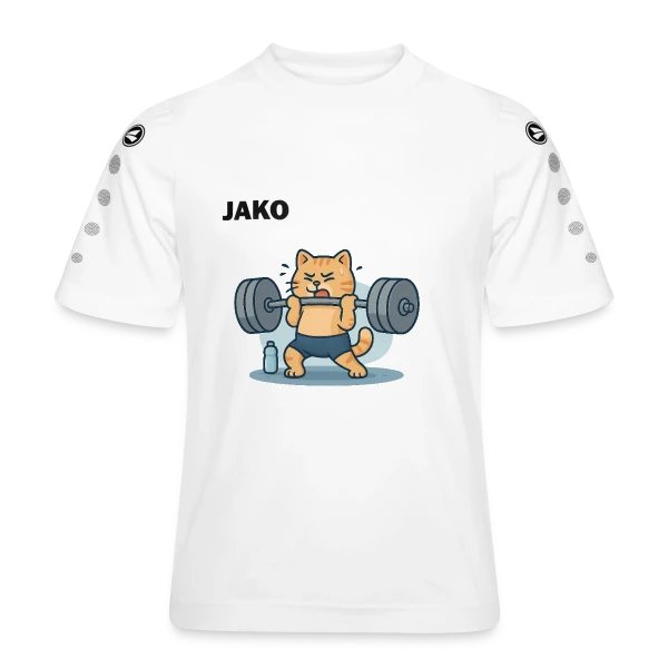Je Peux Pas, J'ai Muscu ! Chat Bodybuilder Humour sur Maillot Team JAKO Enfant