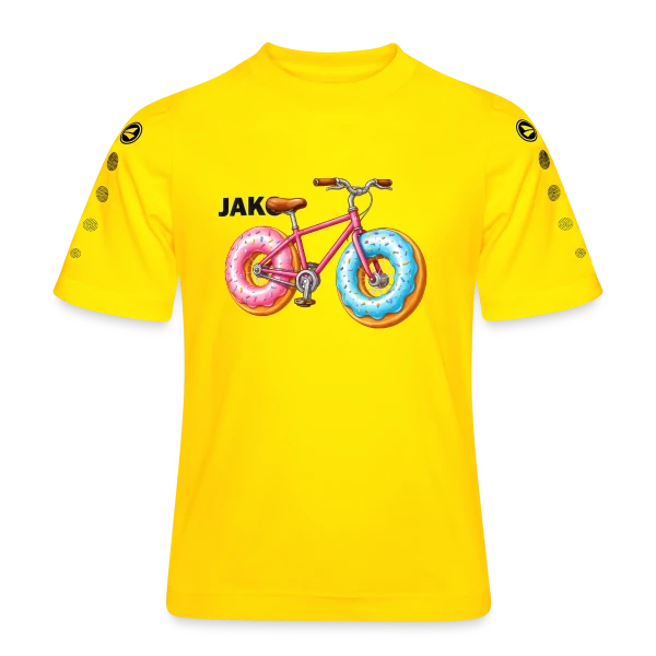 Cycliste Gourmand : Donut & Vélo Humoristique sur Maillot Team JAKO Enfant