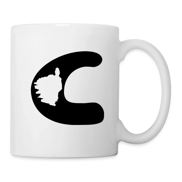 Lettre C Carte Corse sur Mug blanc