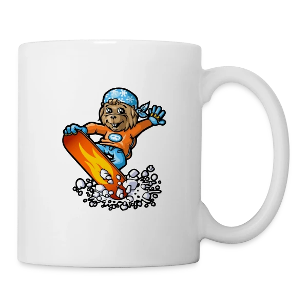 Marmotte Snowboard Fun sur Mug blanc