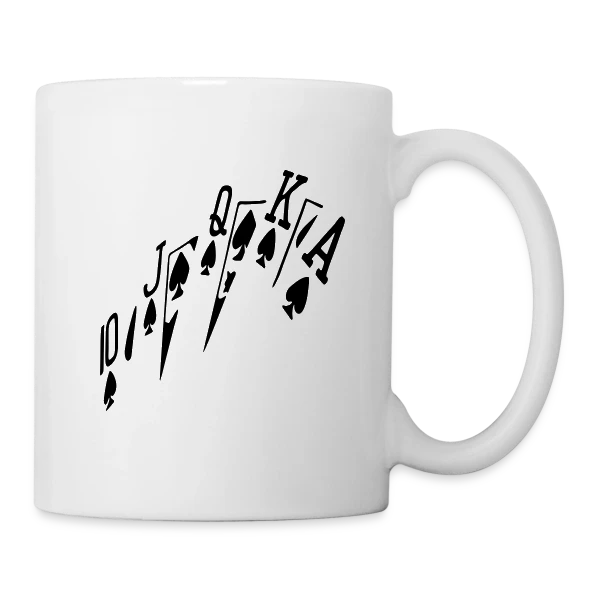 Poker Royale Flush sur Mug blanc