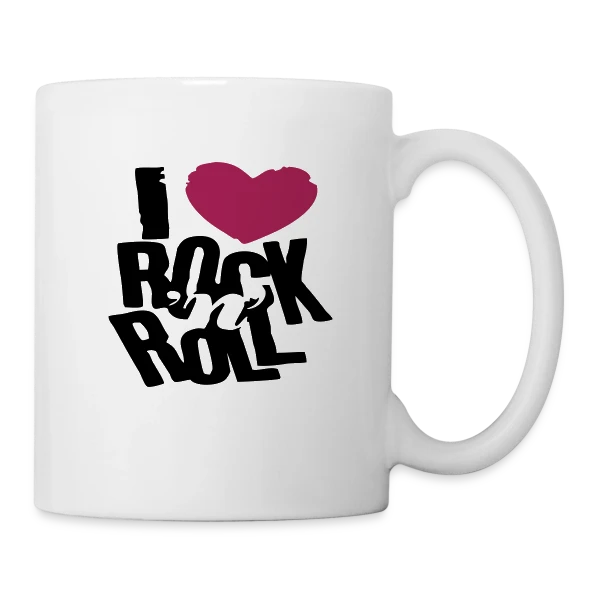 J'aime le Rock'n'Roll sur Mug blanc