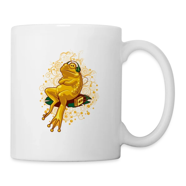 Grenouille Relax : Mode Cassette sur Mug blanc