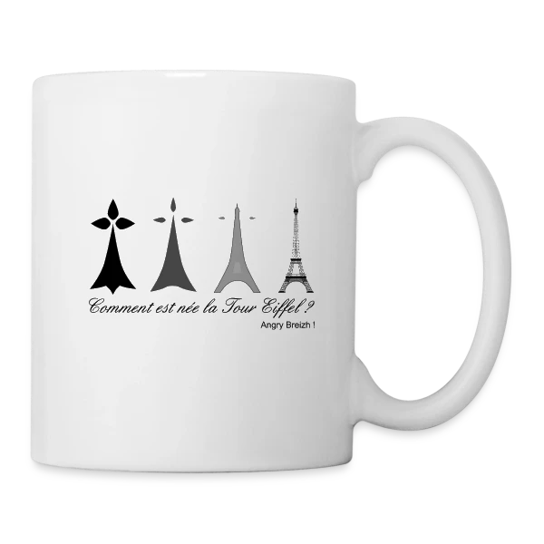 Évolution Tour Eiffel Bretonne sur Mug blanc