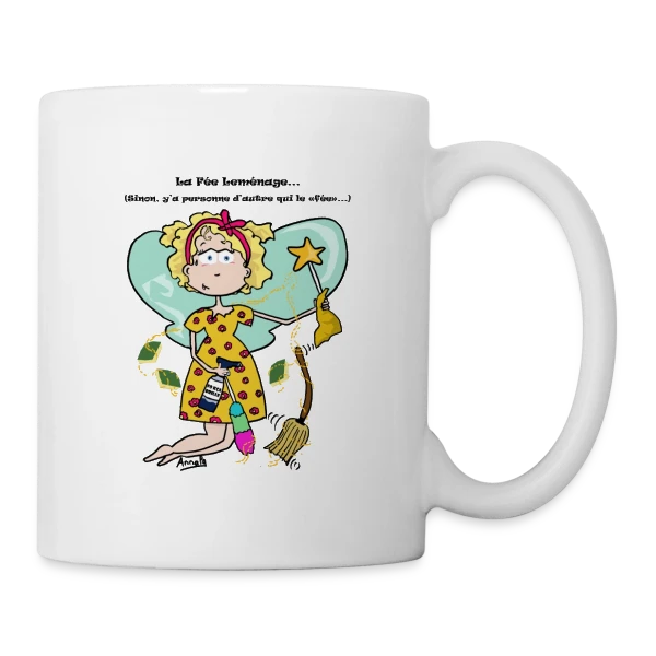 Fée du Ménage sur Mug blanc