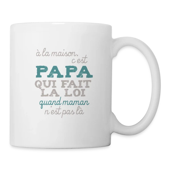 Papa fait la loi sur Mug blanc
