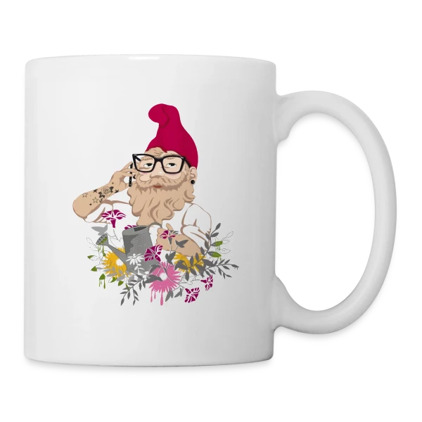 Jardinier Hipster sur Mug blanc