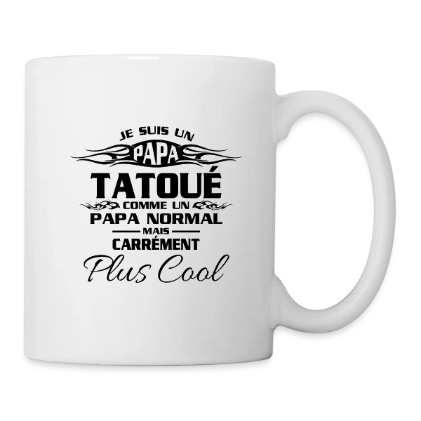 Papa Tatoué Stylé sur Mug blanc