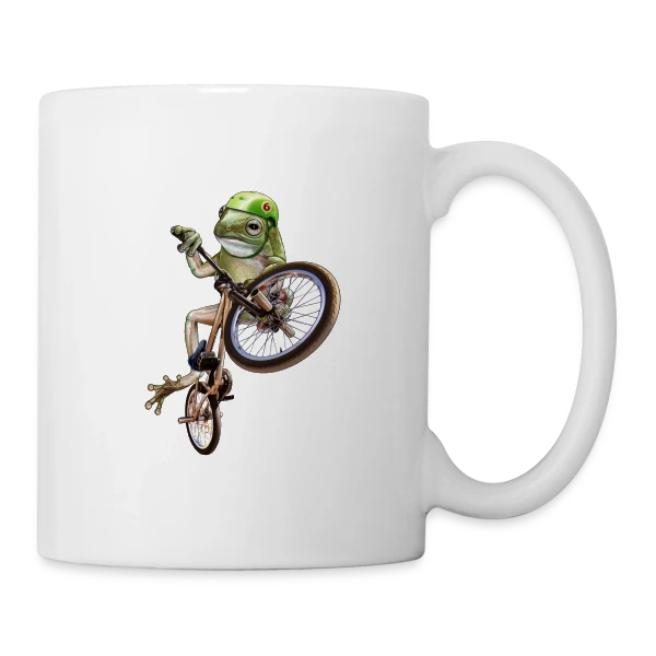 Grenouille BMX : Le Rider des Marais sur Mug blanc