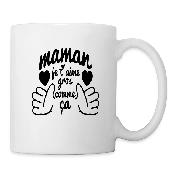Maman, Je T'Aime Très Fort ! sur Mug blanc