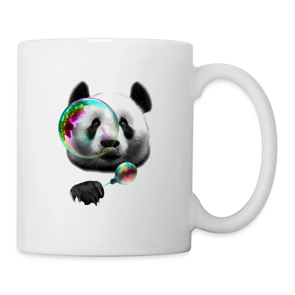 Panda Souffleur de Bulles sur Mug blanc