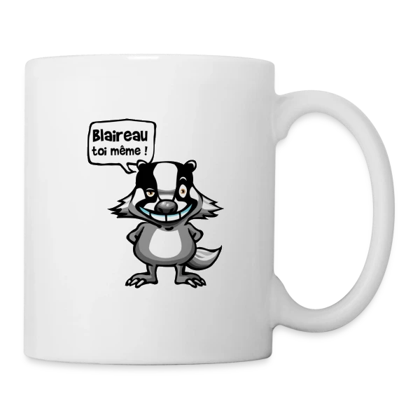 Le Blaireau Rigolo sur Mug blanc