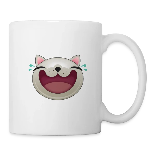 Chat Joyeux : Le Rieur Félin sur Mug blanc