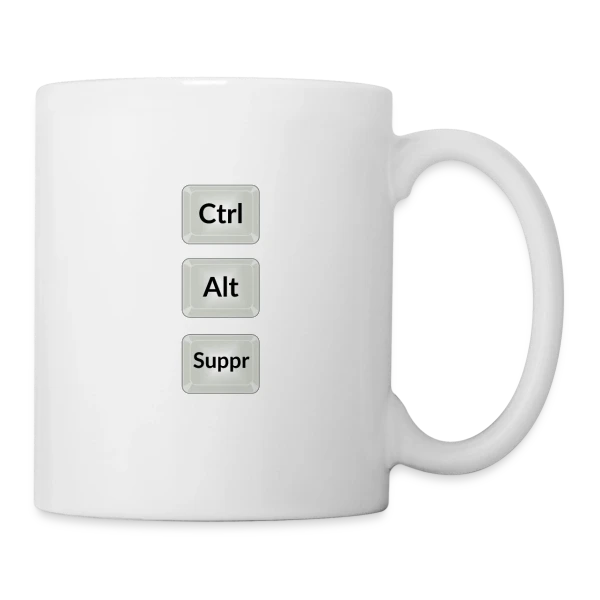 Ctrl Alt Suppr : Redémarrez l'Humour sur Mug blanc