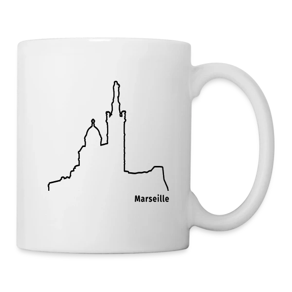 Skyline Marseille Bonne Mère sur Mug blanc