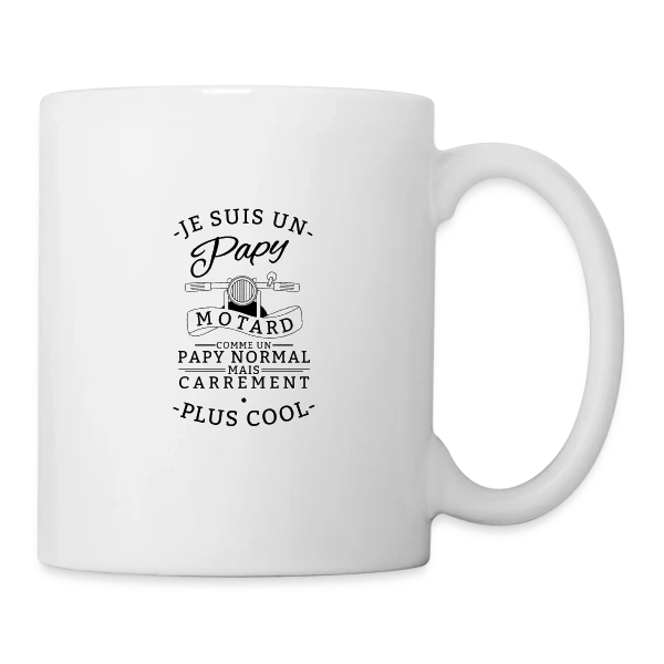 Papy Motard : L'Asphalte dans l'Âme sur Mug blanc