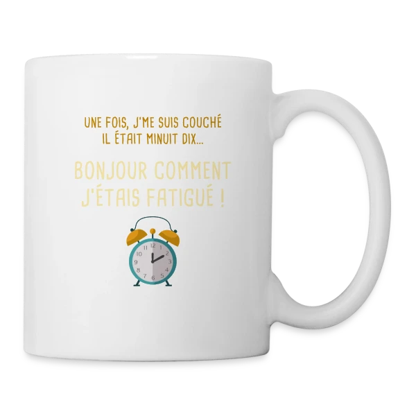 Minuit Dix : L'Heure Fatale du Coucher sur Mug blanc