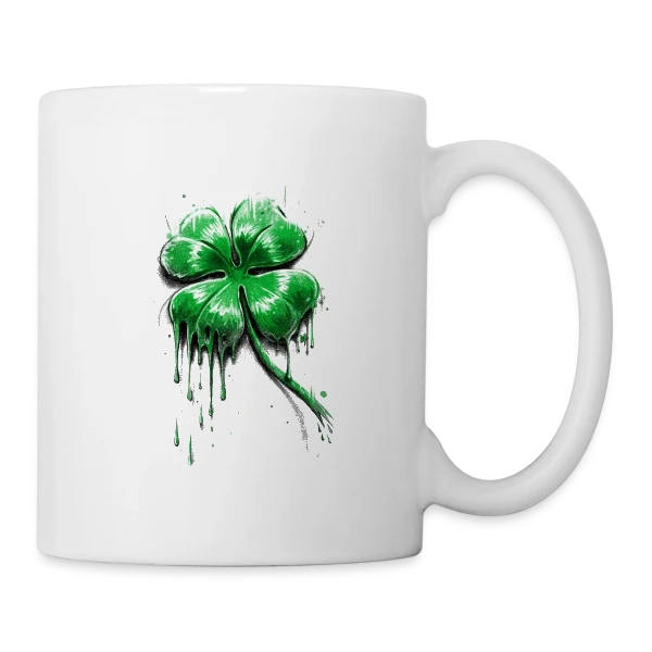 Trèfle Fondant : La Chance en Fusion sur Mug blanc