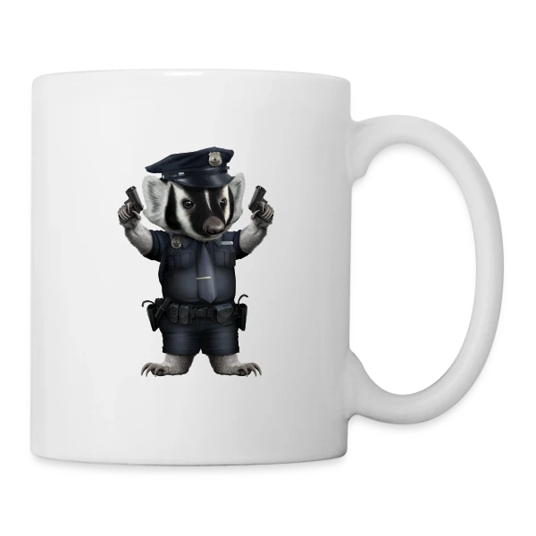 Blaireau Police sur Mug blanc