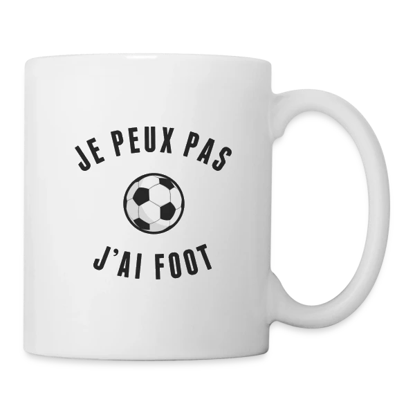 "Je Peux Pas, J'ai Foot" - L'Excuse Parfaite sur Mug blanc