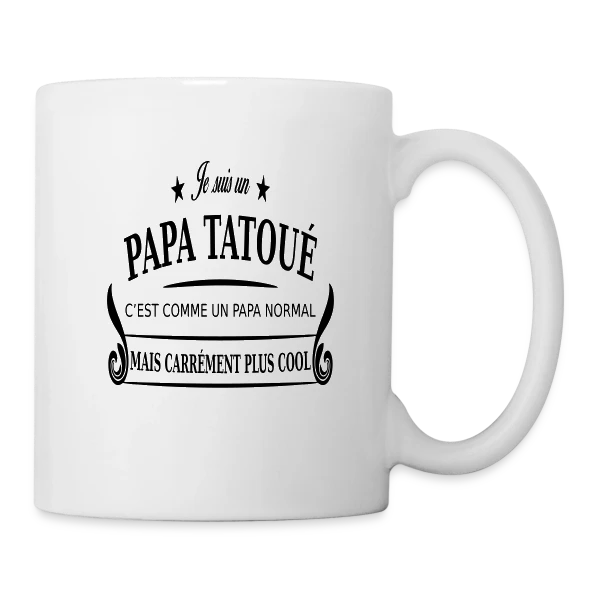 Super Papa Tatoué sur Mug blanc