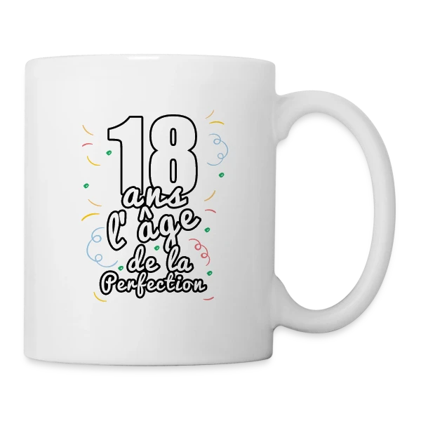 18 Ans : Ma Majorité Stylée sur Mug blanc