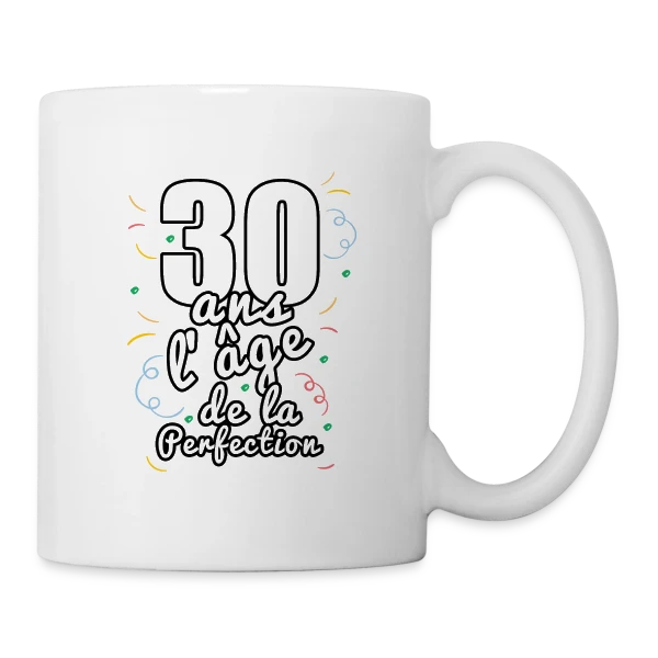 Trentenaire Stylé sur Mug blanc