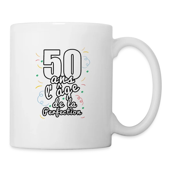50 Ans Fabuleux : Un Demi-Siècle d'Aventures sur Mug blanc