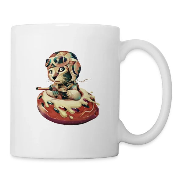 Donut Fighter sur Mug blanc